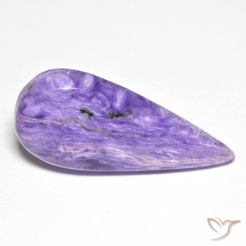 Charoíta Violeta medio natural de 12.05 ct, En forma de pera, Opaco