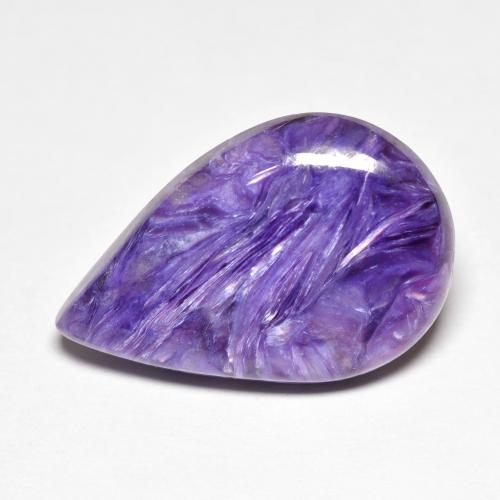 Charoíta violeta natural de 9,13 ct, en forma de pera, opaco