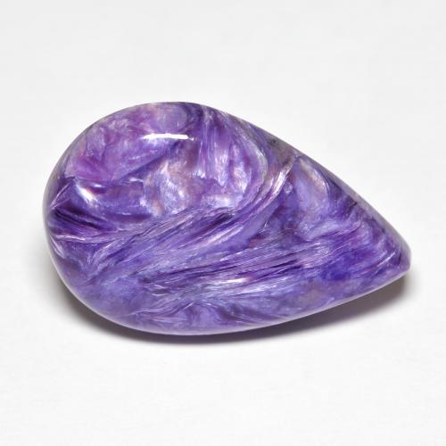Charoíta violeta natural de 9,13 ct, en forma de pera, opaco