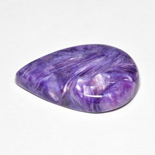 Charoíta violeta natural de 9,13 ct, en forma de pera, opaco