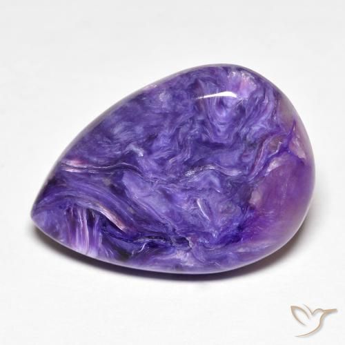 Charoíta Violeta púrpura terciopelo natural de 11.59 ct, En forma de pera, Opaco