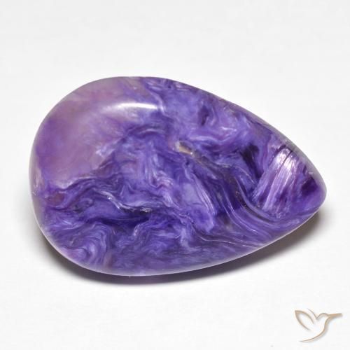 Charoíta Violeta púrpura terciopelo natural de 11.59 ct, En forma de pera, Opaco