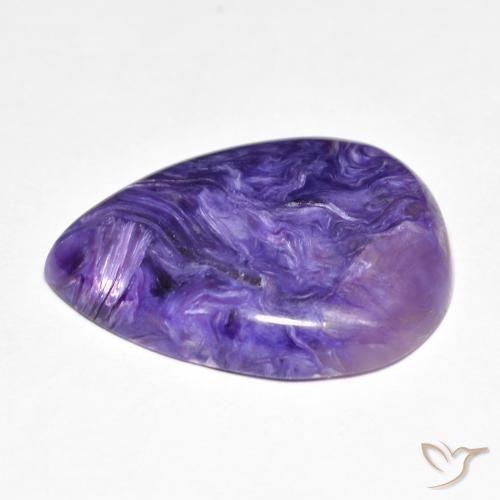 Charoíta Violeta púrpura terciopelo natural de 11.59 ct, En forma de pera, Opaco