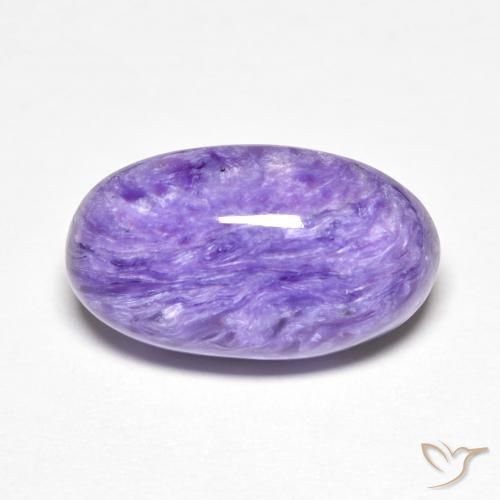 Charoíta violeta natural de 7,11 ct, corte óvalo, opaco