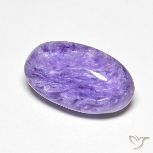 Charoíta violeta natural de 7,11 ct, corte óvalo, opaco