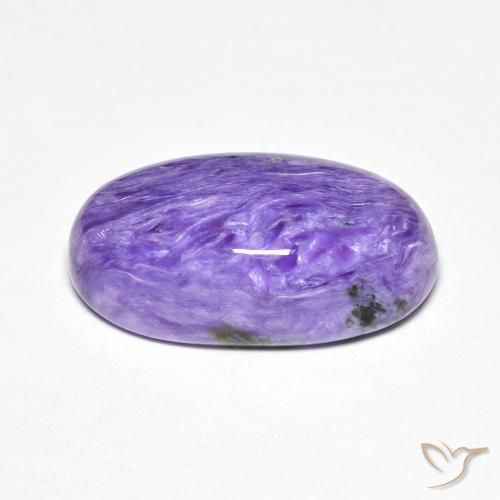 Charoíta violeta natural de 7,11 ct, corte óvalo, opaco