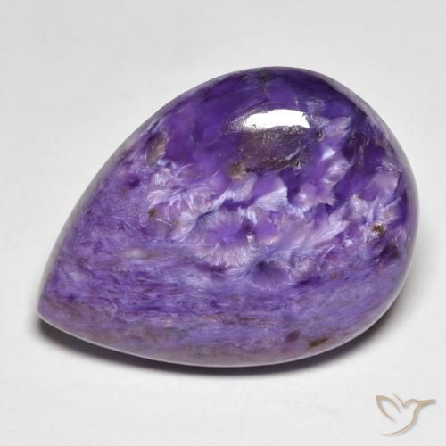 14.25ct Natural Medium Dark-Violet Charoita, En forma de pera, Opaco