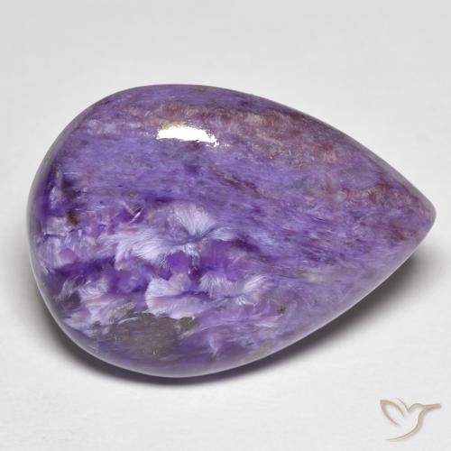 Charoíta Medium Dark-Violet natural de 14.25 ct, En forma de pera, Opaco