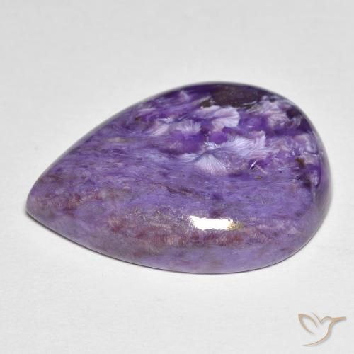 Charoíta Medium Dark-Violet natural de 14.25 ct, En forma de pera, Opaco