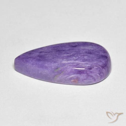 Charoíta Violeta medio natural de 6.67 ct, En forma de pera, Opaco