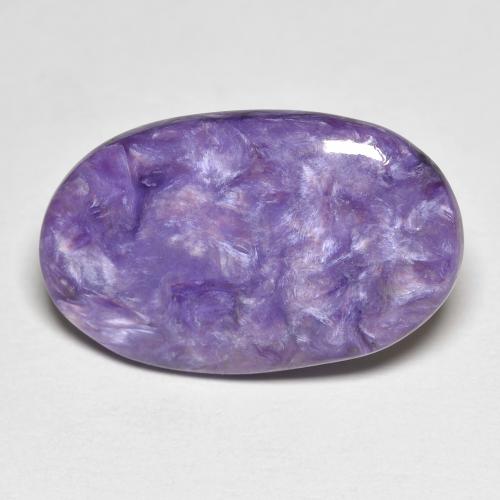 Charoíta Violeta medio natural de 8.48 ct, Corte Óvalo, Opaco