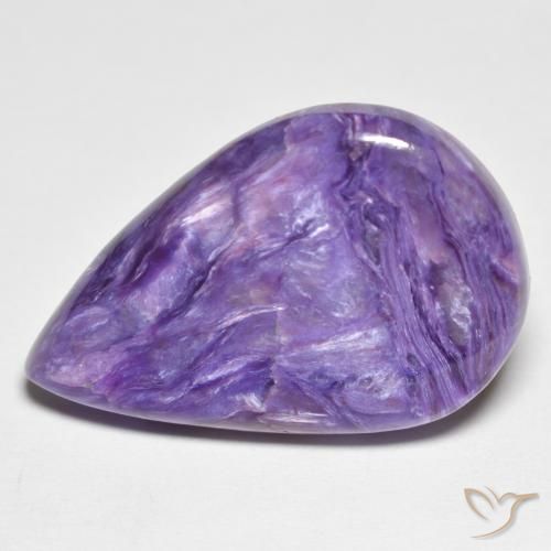 Charoíta Violeta medio natural de 12.72 ct, En forma de pera, Opaco