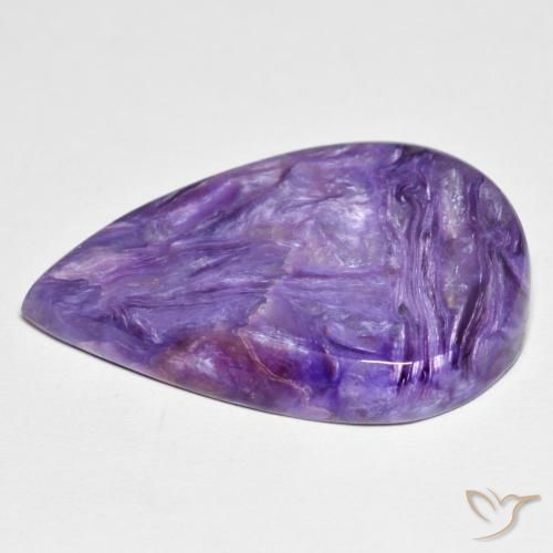 Charoíta Violeta medio natural de 12.72 ct, En forma de pera, Opaco