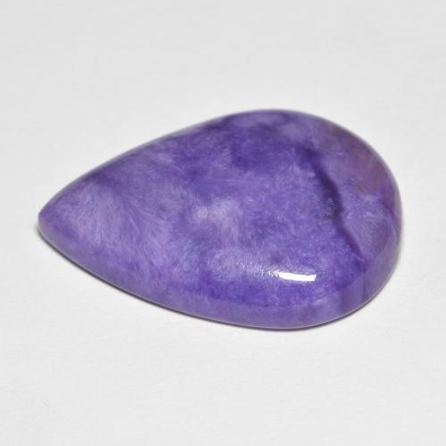 Charoíta violeta intenso natural de 11,44 ct, en forma de pera, opaco
