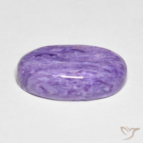 Charoíta Violeta medio natural de 7.23 ct, Ovalada, Opaco