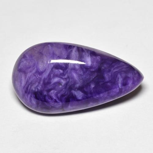 Charoíta Violeta intenso medio natural de 10.86 ct, En forma de pera, Opaco