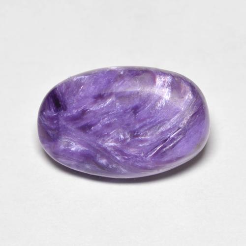 Charoíta violeta natural de 5,19 ct, corte óvalo, opaco