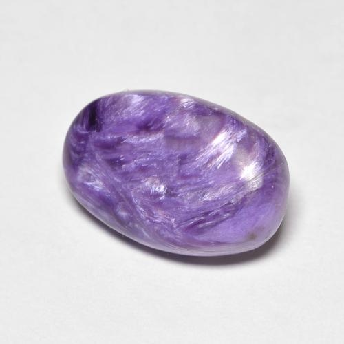 Charoíta violeta natural de 5,19 ct, corte óvalo, opaco