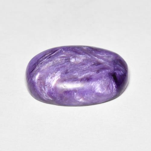 Charoíta violeta natural de 5,19 ct, corte óvalo, opaco