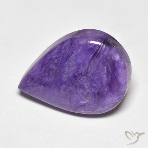 Charoíta Violeta púrpura terciopelo natural de 7.61 ct, En forma de pera, Opaco