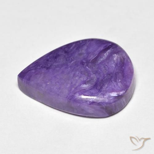 Charoíta Violeta púrpura terciopelo natural de 7.61 ct, En forma de pera, Opaco