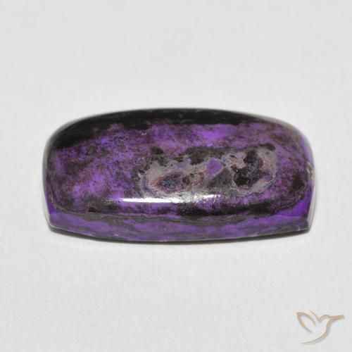 Charoíta Violeta oscuro natural de 15.40 ct, Forma Cojín, Opaco