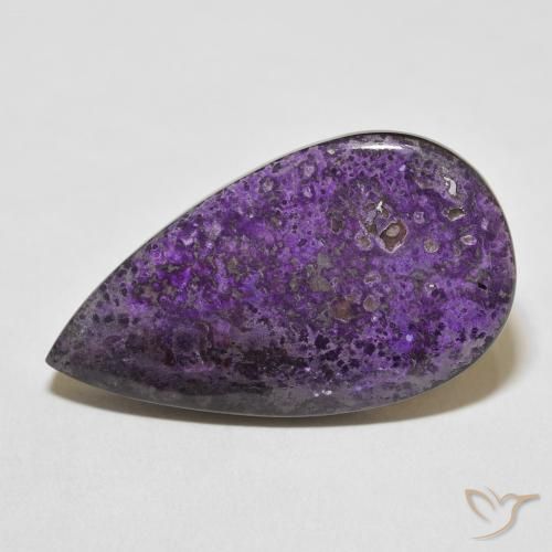 29.01ct Natural Violeta púrpura terciopelo Charoita, En forma de pera, Opaco