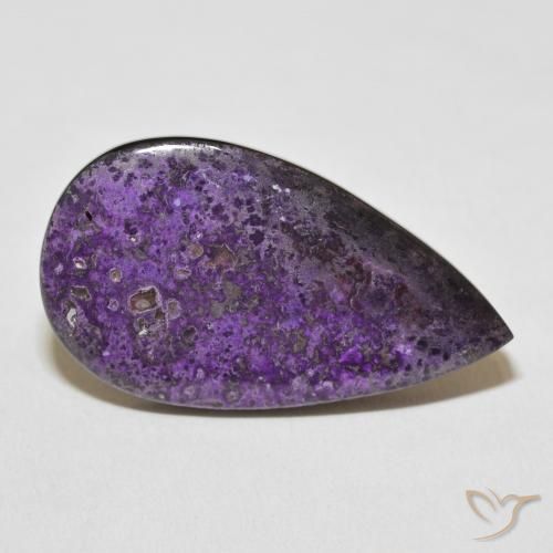 Charoíta Violeta púrpura terciopelo natural de 29.01 ct, En forma de pera, Opaco