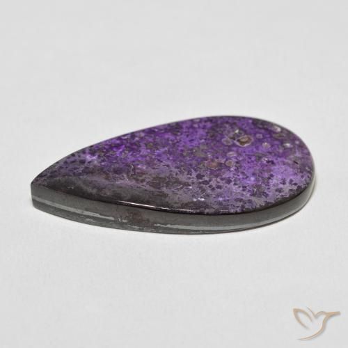 Charoíta Violeta púrpura terciopelo natural de 29.01 ct, En forma de pera, Opaco