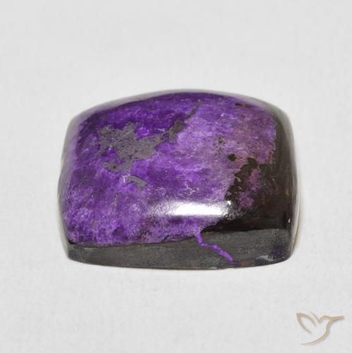 Charoíta Violeta púrpura terciopelo natural de 12.90 ct, Forma Cojín, Opaco