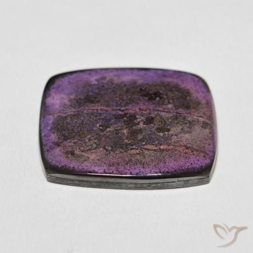 Charoíta Violeta oscuro natural de 33.21 ct, Forma Cojín, Opaco