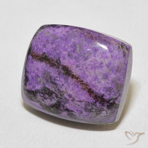 Charoíta Violeta púrpura terciopelo natural de 11.21 ct, Forma Cojín, Opaco