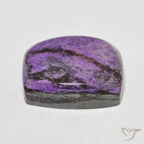Charoíta Violeta púrpura terciopelo natural de 11.21 ct, Forma Cojín, Opaco