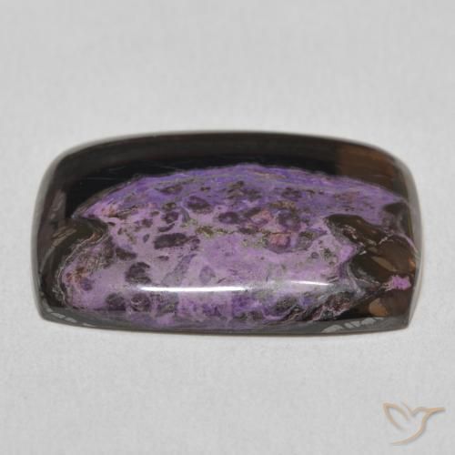 Charoíta Violeta oscuro natural de 17.72 ct, Forma Cojín, Opaco