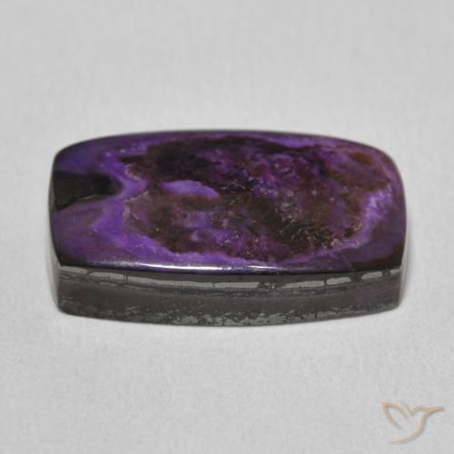 Charoíta Medium Dark-Violet natural de 13.27 ct, Forma Cojín, Opaco