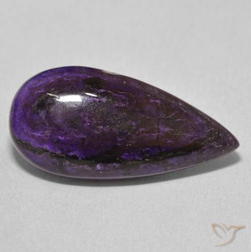 Charoíta Violeta medio natural de 11.69 ct, En forma de pera, Opaco