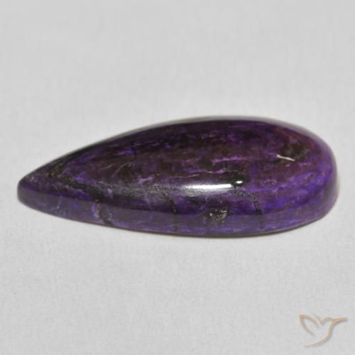Charoíta Violeta medio natural de 11.69 ct, En forma de pera, Opaco