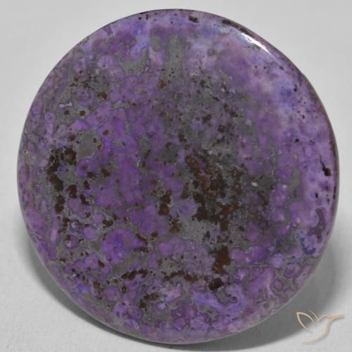 Charoíta Violeta oscuro natural de 30.89 ct, Redondo, Opaco