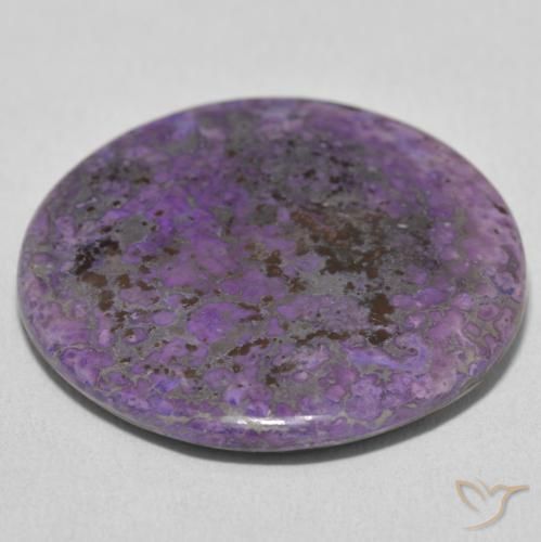 Charoíta Violeta oscuro natural de 30.89 ct, Redondo, Opaco