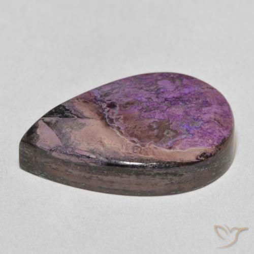 Charoíta Violeta medio natural de 18.65 ct, En forma de pera, Opaco