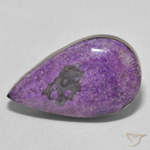 14.02ct Natural Violeta oscuro Charoíta, En forma de pera, Opaco
