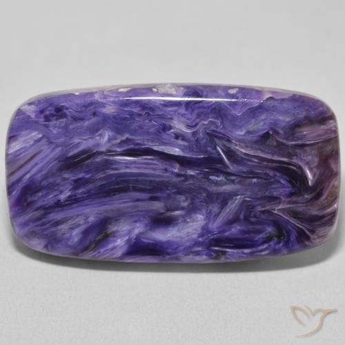 35.16ct Natural Violeta medio Charoita, Forma Cojín, Opaco