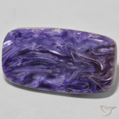 Charoíta Violeta medio natural de 35.16 ct, Forma Cojín, Opaco