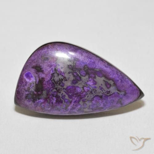 21.47ct Natural Violeta oscuro Charoita, En forma de pera, Opaco