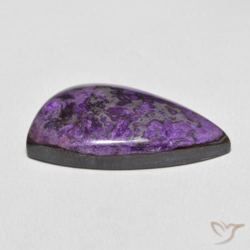 Charoíta Violeta oscuro natural de 21.47 ct, En forma de pera, Opaco