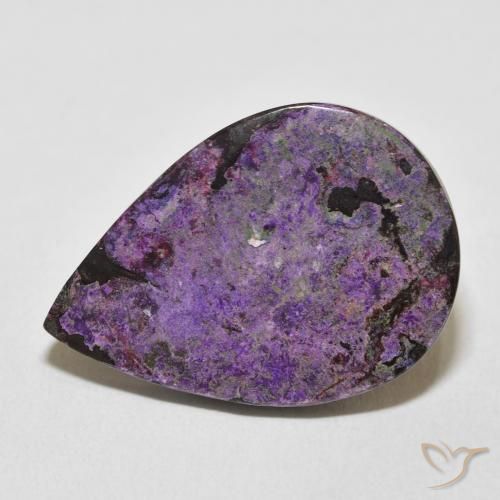 19.23ct Natural Violeta púrpura terciopelo Charoita, En forma de pera, Opaco