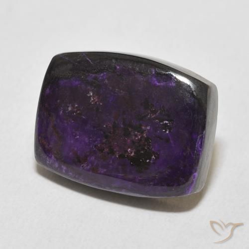 Charoíta Violeta oscuro natural de 16.25 ct, Forma Cojín, Opaco