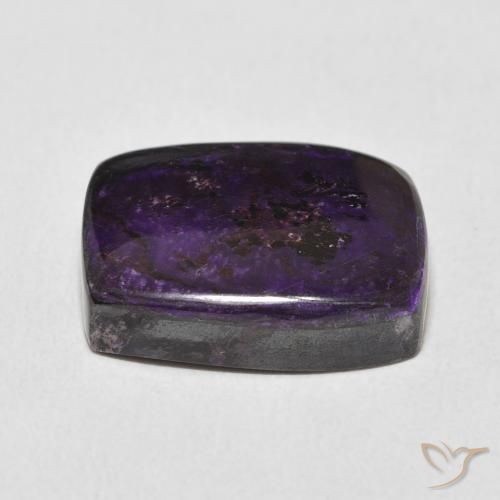 Charoíta Violeta oscuro natural de 16.25 ct, Forma Cojín, Opaco