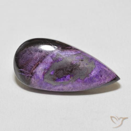 15.16ct Natural Violeta intenso medio Charoíta, En forma de pera, Opaco
