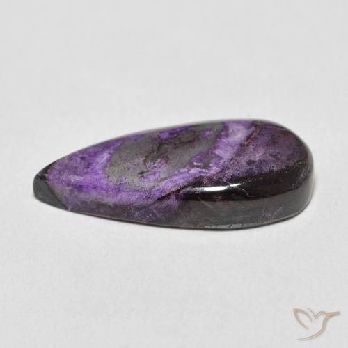 Charoíta Violeta intenso medio natural de 15.16 ct, En forma de pera, Opaco